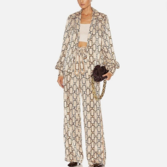 Alexis Pants - Alexis Lionel Chain-Link Wide-Leg Pants XL